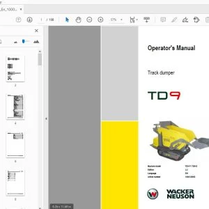 WACKER NEUSON TD9 TRACK DUMPER OPERATOR'S MANUAL 1000136953 - PDF DOWNLOAD