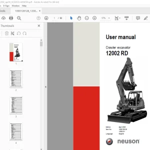 Wacker Neuson 12002 RD Crawler Excavator User Manual 1000128128 PDF