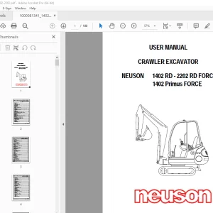 Wacker Neuson 1402 RD-2202 RD FORCE 1402 Primus FORCE Crawler Excavator User Manual PDF