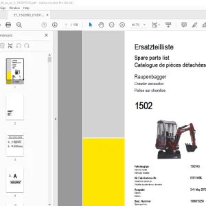 Wacker Neuson 1502 Crawler Excavator Parts Manual 1000015250 PDF