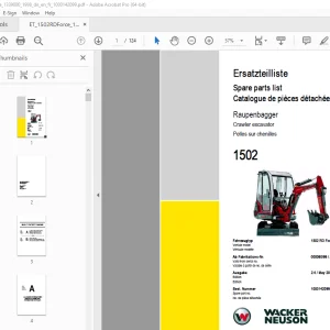 Wacker Neuson 1502 Crawler Excavator Parts Manual 1000142099 PDF