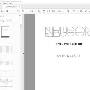 Wacker Neuson 1700 1900 2200RD Excavator Ersatzteilliste 1000067115 PDF