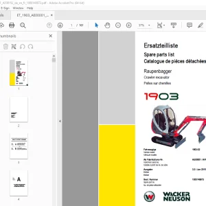Wacker Neuson 1903 Crawler Excavator Parts Manual 1000148973 PDF