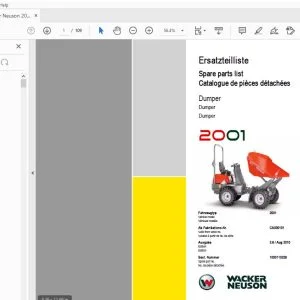 Wacker Neuson 2001 Dumper Parts Manual 1000110328 - PDF DOWNLOAD