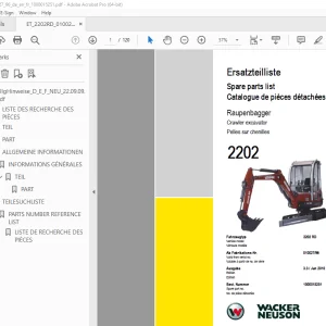 Wacker Neuson 2206 Crawler Excavator Parts Manual 1000015251 - PDF DOWNLOAD 