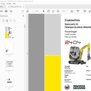 Wacker Neuson 2404 Crawler Excavator Parts Manual 1000242189 PDF