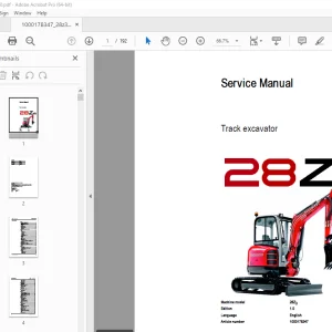 Wacker Neuson 28Z3 Track Excavator Service Manual 1000178347 PDF