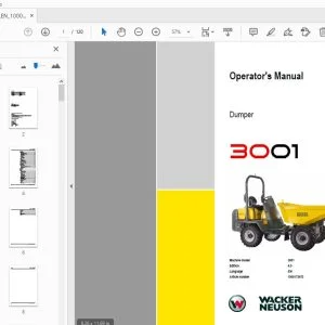 Wacker Neuson 3001 Dumper Operator's Manual 1000172672 - PDF DOWNLOAD