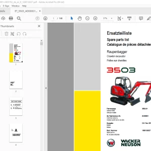 Wacker Neuson 3503 Crawler Excavator Parts Manual 1000133027 PDF