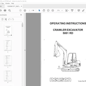 Wacker Neuson 5001 RD Crawler Excavator Operating Manual PDF
