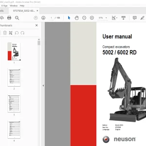 Wacker Neuson 5002 / 6002 RD Compact Excavator User Manual 9707654 PDF