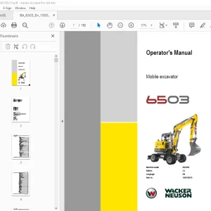 Wacker Neuson 6503 Mobile Excavator Operator's Manual 1000158219 PDF