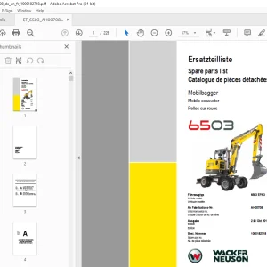 Wacker Neuson 6503 Mobile Excavator Parts Manual 1000182718 PDF
