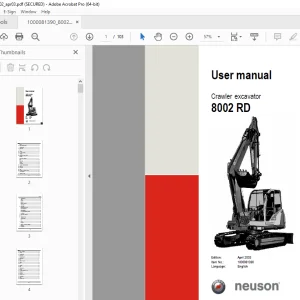Wacker Neuson 8002 RD Crawler Excavator User Manual 1000081390 PDF