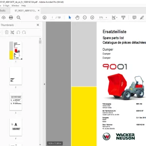 Wacker Neuson 9001 Dumper Parts Manual 1000142134 - PDF DOWNLOAD 