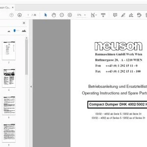Wacker Neuson Compact Dumper DHK 4002 5002 H Operation & Parts Manual - PDF DOWNLOAD