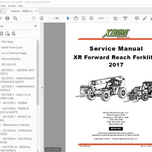 Xtreme XR Forward Reach Forklift 2017 Service Manual PN 24933-001 PDF