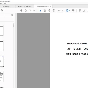ZF-Multitrac MT-L 3085 II3098 II Repair Manual - PDF DOWNLOAD