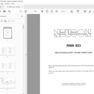 Wacker Neuson 5000 RD Excavator Parts Manual 1000015272 - PDF DOWNLOAD 