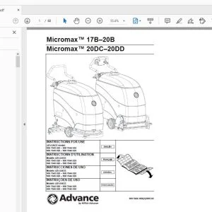 ADVANCE MICROMAX 17B–20B MICROMAX 20DC–20DD INSTRUCTIONS FOR USE MANUAL 9095426000 - PDF