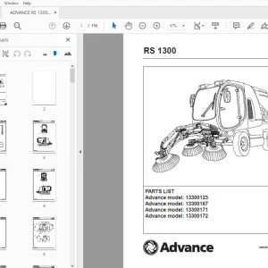 ADVANCE RS 1300 PARTS MANUAL - PDF DOWNLOAD