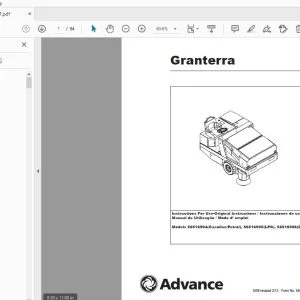 Advance 56516904, 56516905, 56516906 Granterra Instructions For Use Manual 56041802 - PDF