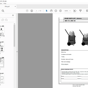 Advance AWD 315, AWD 320 SPARE PARTS LIST MANUAL - PDF DOWNLOAD