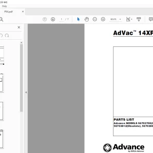 Advance AdVac 14XP Parts Manual - PDF DOWNLOAD