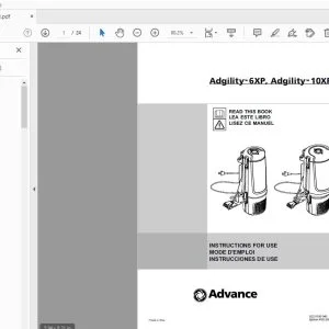 Advance Adgility 6XP, Adgility 10XP Instructions For Use Manual 8230100040 - PDF DOWNLOAD