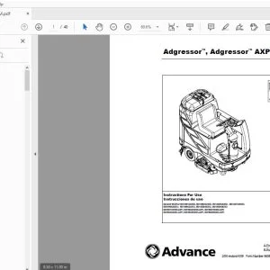 Advance Adgressor, Adgressor AXP Instructions For Use Manual 56041583 - PDF