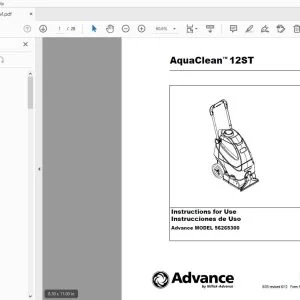 Advance AquaClean 12ST Instructions for Use Manual 56041625 - PDF DOWNLOAD