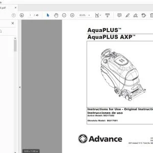 Advance AquaPLUS AquaPLUS AXP Instructions for Use Manual 56041677 - PDF DOWNLOAD