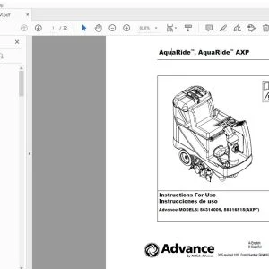 Advance AquaRide, AquaRide AXP Instructions For Use Manual 56041627 - PDF DOWNLOAD