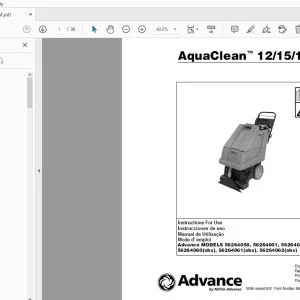Advance Aquaclean 12/15/18 Instructions For Use Manual 56041335 - PDF