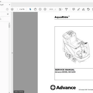 Advance Aquaride 56314009 Service Manual 56043089 - PDF DOWNLOAD