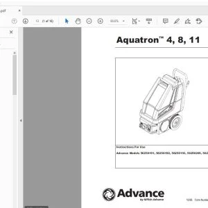 Advance Aquatron 4,8,11 Instructions For Use Manual 56041318 - PDF DOWNLOAD