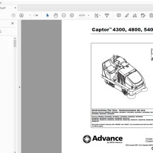 Advance Captor 4300, 4800, 5400 Instructions For Use Manual 56041580 - PDF