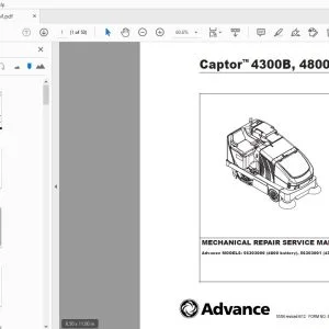 Advance Captor 4300B, 4800B Mechanical Repair Service Manual 56043096 - PDF DOWNLOAD