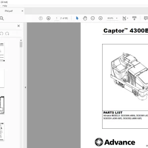 Advance Captor 4300B, 4800B Parts List Manual - PDF DOWNLOAD