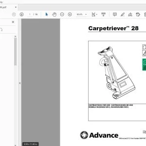 Advance Carpetriever 28 Instructions For Use Manual 56041467 - PDF