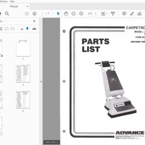 Advance Carpetron 18 FC450 FC450-5 Parts Manual - PDF DOWNLOAD