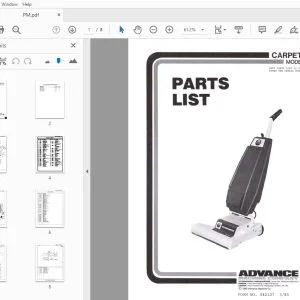 Advance Carpetwin 160 Parts Manual - PDF DOWNLOAD