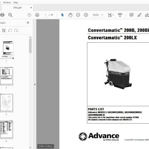 Advance Convertamatic 200B, 200BD, 200LX Parts Manual 56042266 - PDF DOWNLOAD