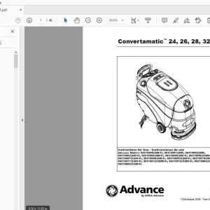 Advance Convertamatic 24, 26, 28, 32 Instructions for Use Manual 56041596 - PDF