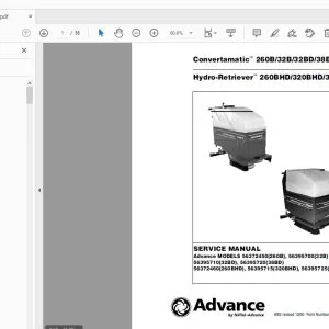 Advance Convertamatic 260B 32B 32BD 38BD Hydro-Retriever 260BHD3 20BHD 380BHD Service Manual - PDF