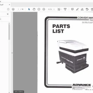 Advance Convertamatic Trac 280 Spare Parts Manual PDF