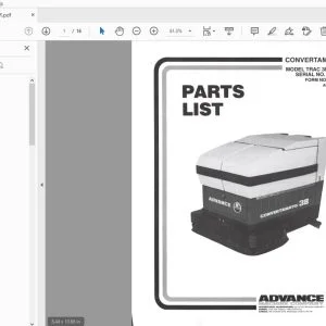Advance Convertamtic Trac 380 BHD Parts Manual - PDF DOWNLOAD