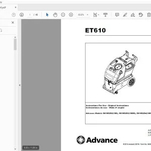 Advance ET610 Instructions For Use Manual 56091192 - PDF DOWNLOAD