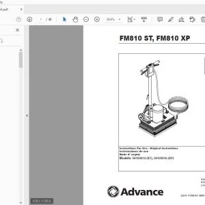 Advance FM810 ST, FM810 XP Instructions For Use Manual 56091150 - PDF