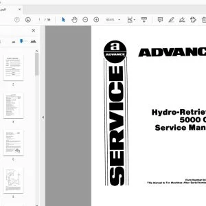 Advance Hydro-Retriever 5000 GP Service Manual 254601 - PDF DOWNLOAD